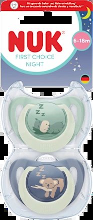 NUK First Choice Night suzete 6-18 luni