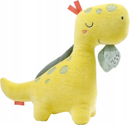 FEHN manšestrová plyšová hračka s nočnou lampičkou DINOSAURUS 20 x 23 cm