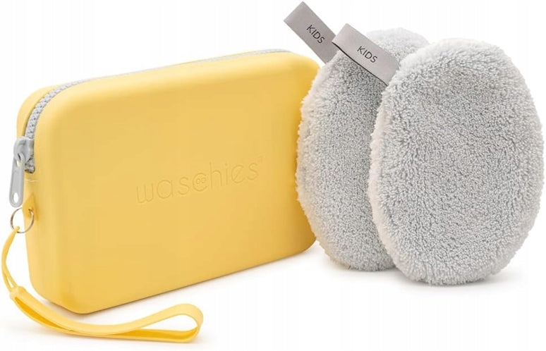 WASCHIES2 baby washers + caseage 0 +colour of soap white and blue, case yellowdimensions of soap 10.5 x 14.5