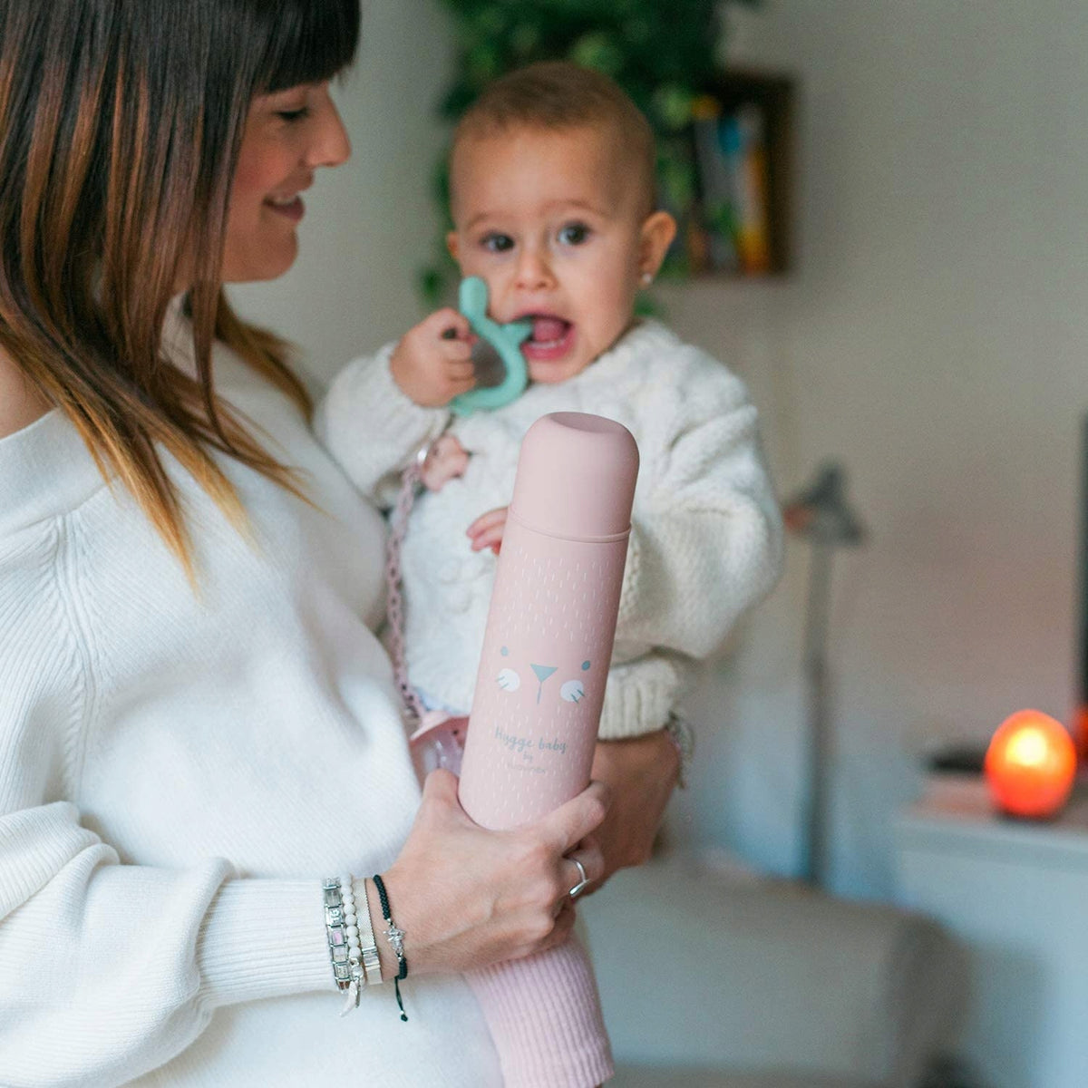 SUAVINEX Hygge termos ze stali nierdzewnej 500 ml, różowy termos dla dzieci 0+ do ciepłych i zimnych napojów