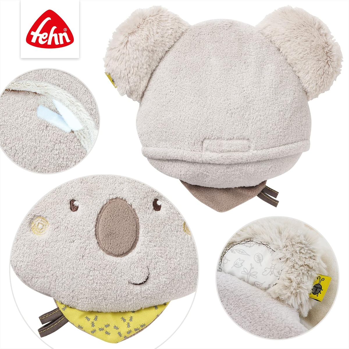 FEHN Koala Australia pluszowy termofor z pestkami wiśni 20 x 20 cm