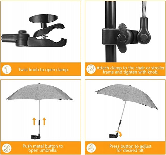 WINLOAD parasol ochronny do wózka średnica 73 cm promienie UV wodoodporny, regulowany uchwyt i pochylenie