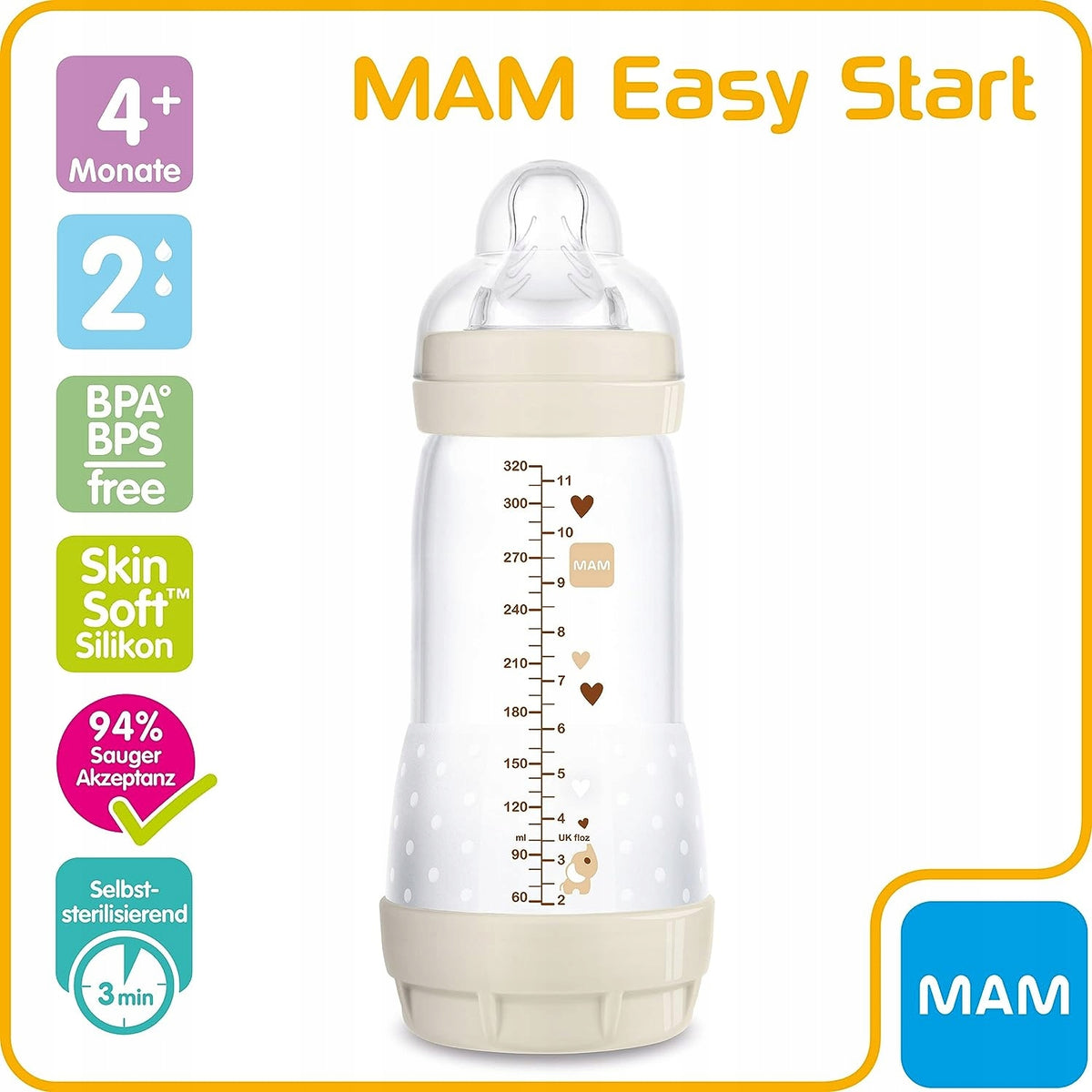 MAM Easy Start butelka antykolkowa 320ML