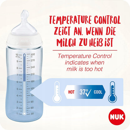 NUK NIGHT cumisüveg szett 2 x 300 ml HŐMÉRSÉKLET ELLENŐRZÉS