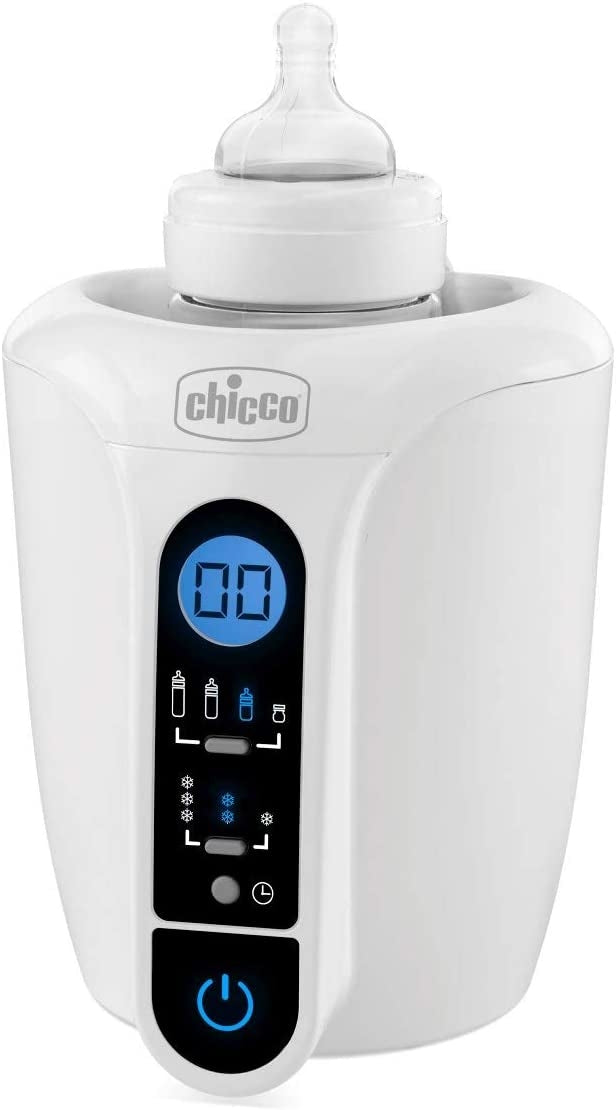 CHICCO cyfrowy PODGRZEWACZ ROZMRAŻACZ do butelek, biały, do podgrzewania i rozmrażania mleka oraz słoiczków