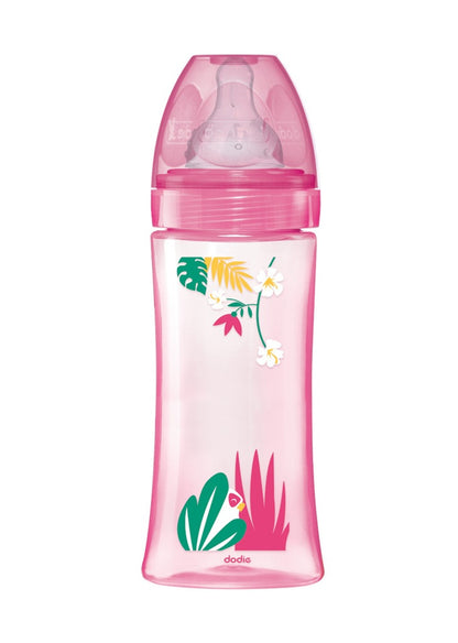 Biberon DODIE de 330 ml, tetină cu debit rapid 3, 6 luni+