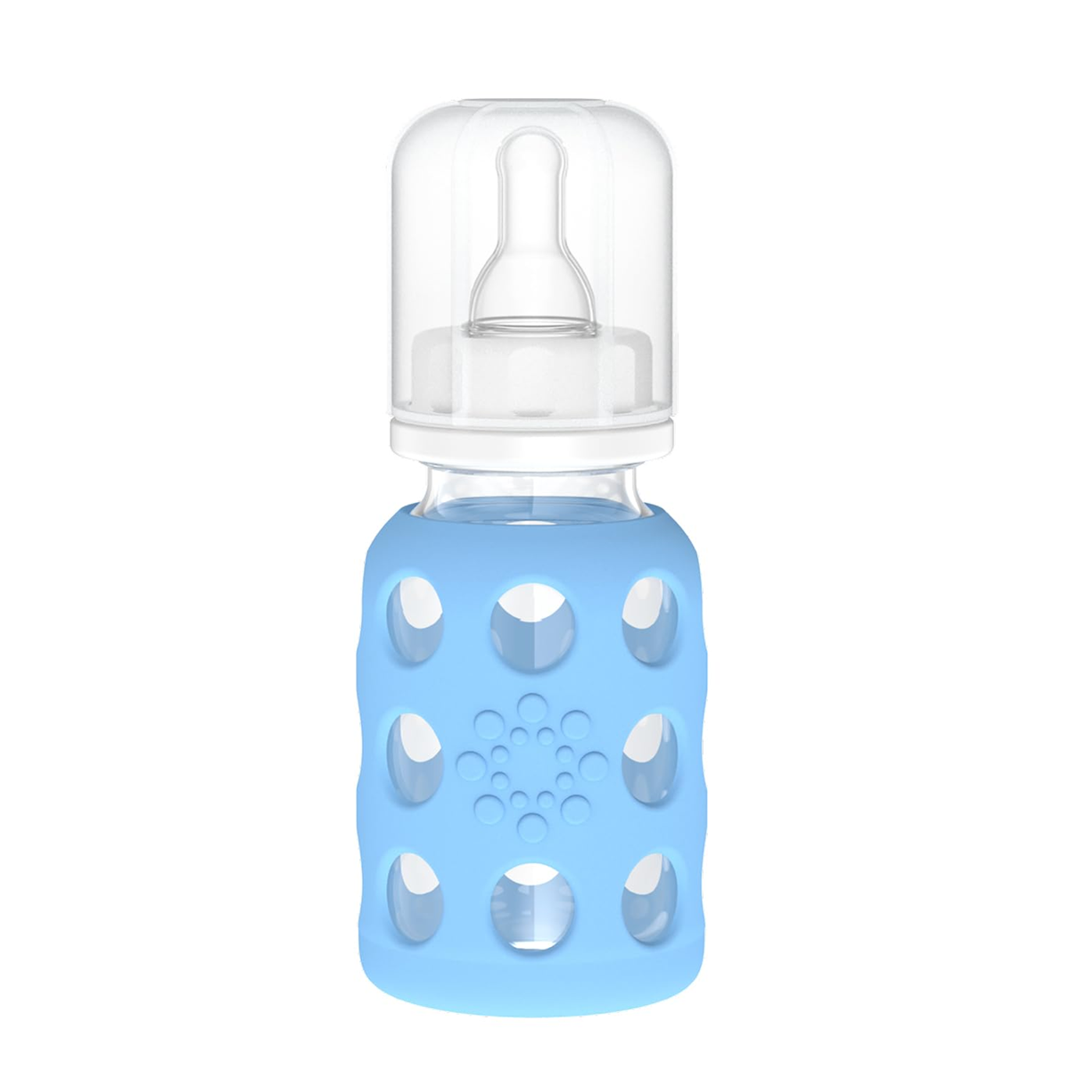 LifeFactory Glasflasche mit Hülle 120 ml 3m+ Sauger 1