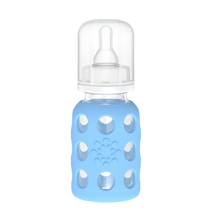 LifeFactory Glasflasche mit Hülle 120 ml 3m+ Sauger 1
