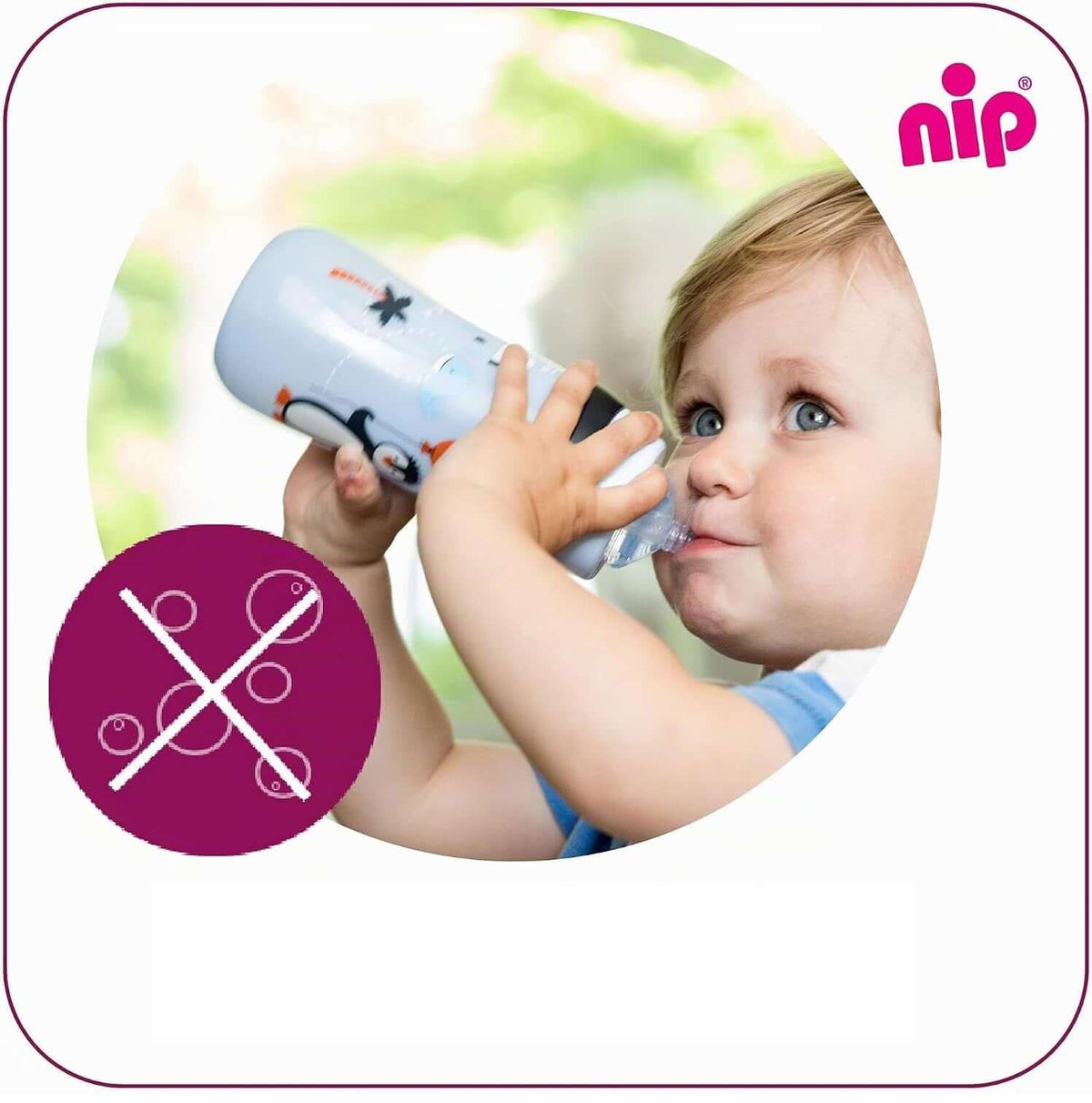 NIP Straw Cup kubek niekapek ze słomką 330 ml 12 m+ PINGWINY – zdjęcie 4