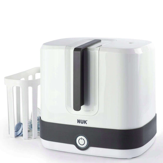 NUK Vario Express sterylizator parowy 6 minut 2, biały, do 6 butelek i akcesoriów
