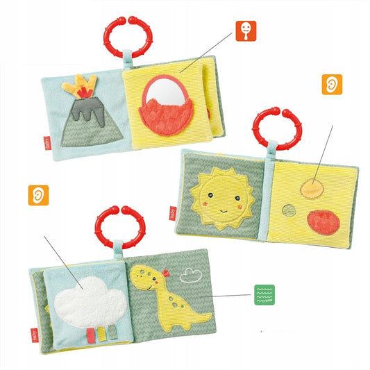 FEHN Happy Dino książeczka sensoryczna ZAWIESZKA 11 x 11 cm – zdjęcie produktu 2