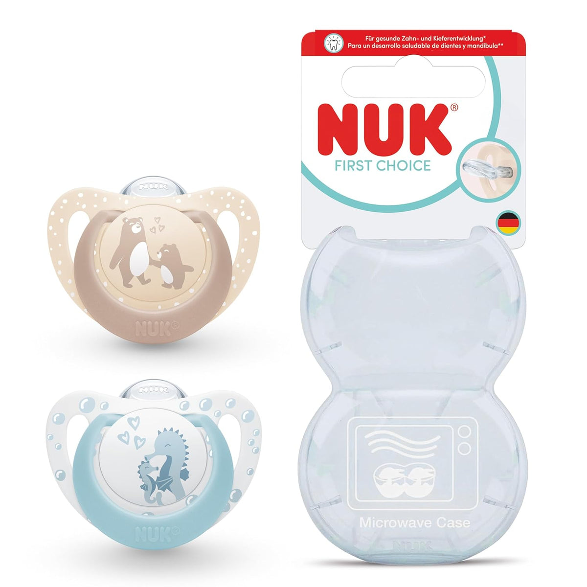 Suzeta NUK First Choice din silicon, x2, 0–6 luni