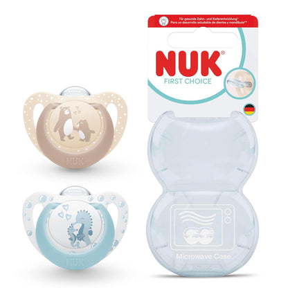 Suzeta NUK First Choice din silicon, x2, 0–6 luni