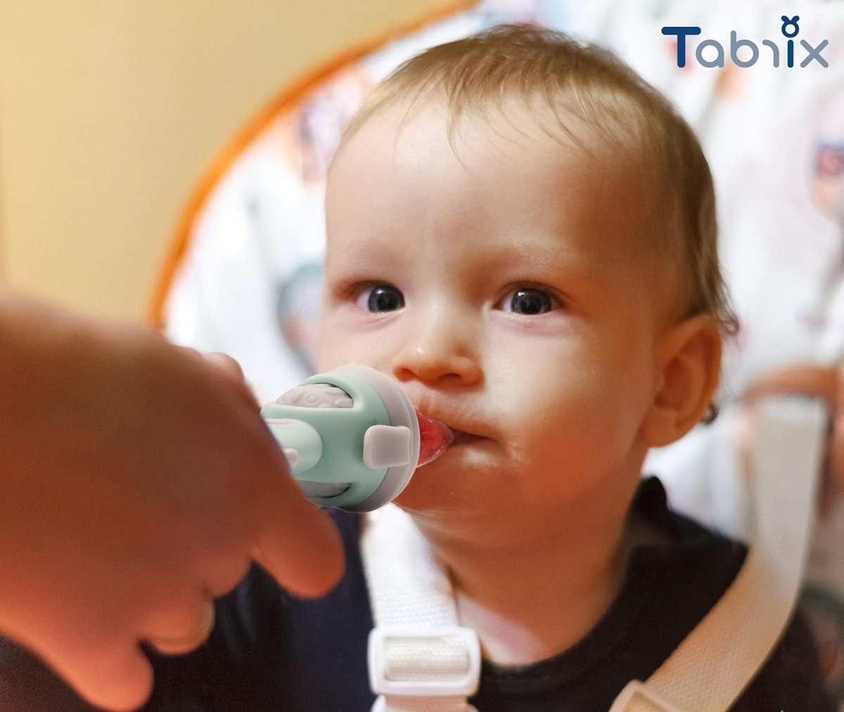 TABRIX gryzak podajnik na owoce dla dzieci 3 m+ 2 sztuki 6 ustników