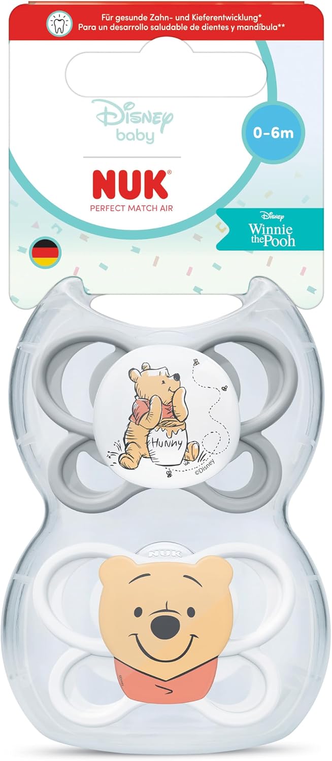 NUK Winnie the Pooh Air suzete din silicon 0-6m x2