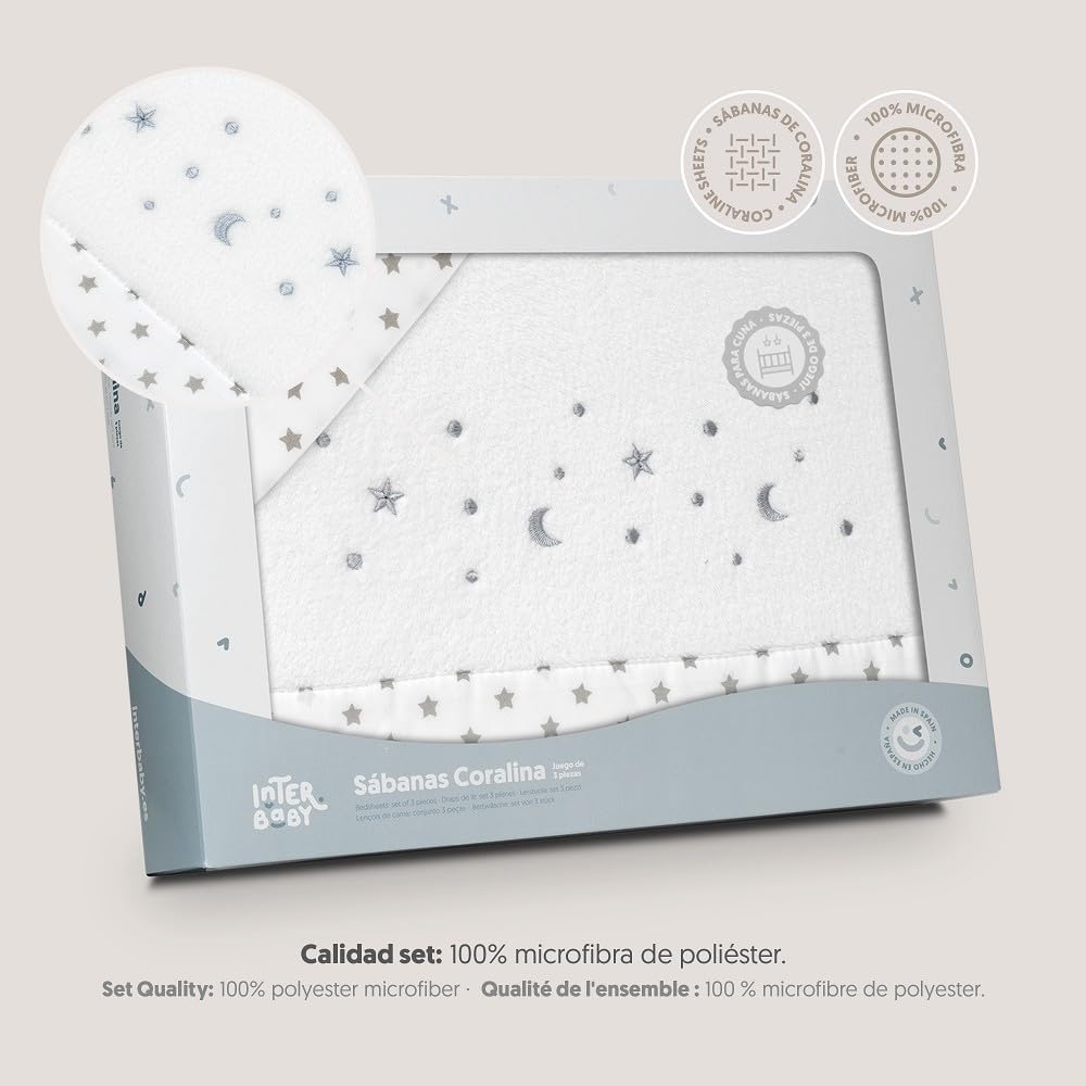 INTERBABY set de lenjerie pentru pătuț 60x120 cm Coralina