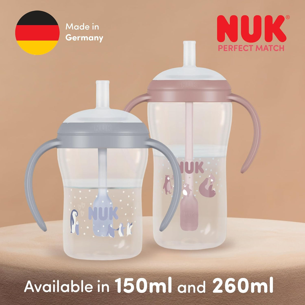 NUK Perfect Match cană cu pai 260 ml 8m+