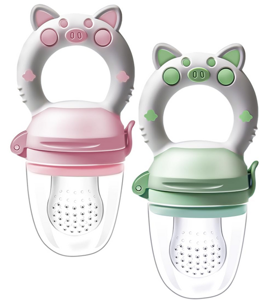 KAIYINGXIN bijtfruit voor baby's 3-24 m 2 stuks 2 mondstukken