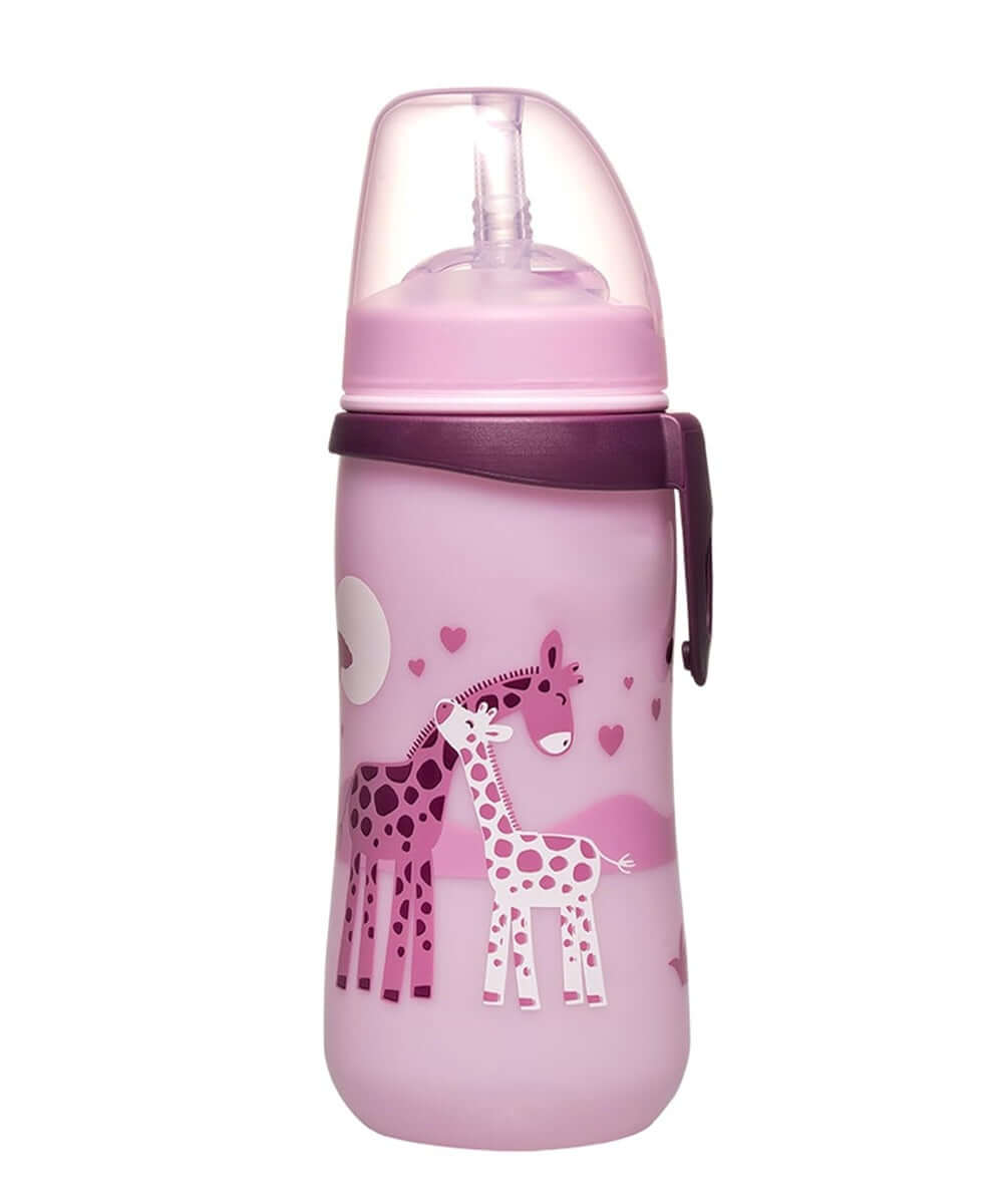 NIP Straw Cup kubek niekapek ze słomką 330 ml 12 m+ ŻYRAFY – zdjęcie 1