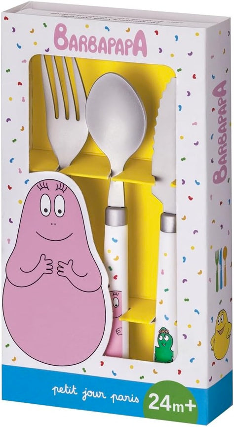 PETIT JOUR PARIS Barbapapa sztućce ze stali nierdzewnej 24 m+