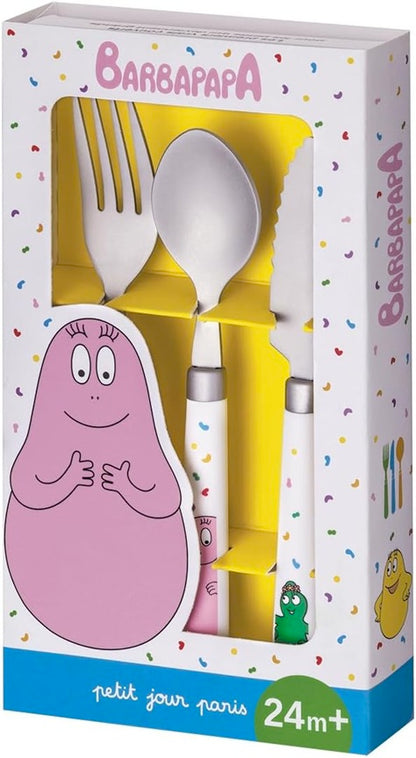 PETIT JOUR PARIS Barbapapa sztućce ze stali nierdzewnej 24 m+