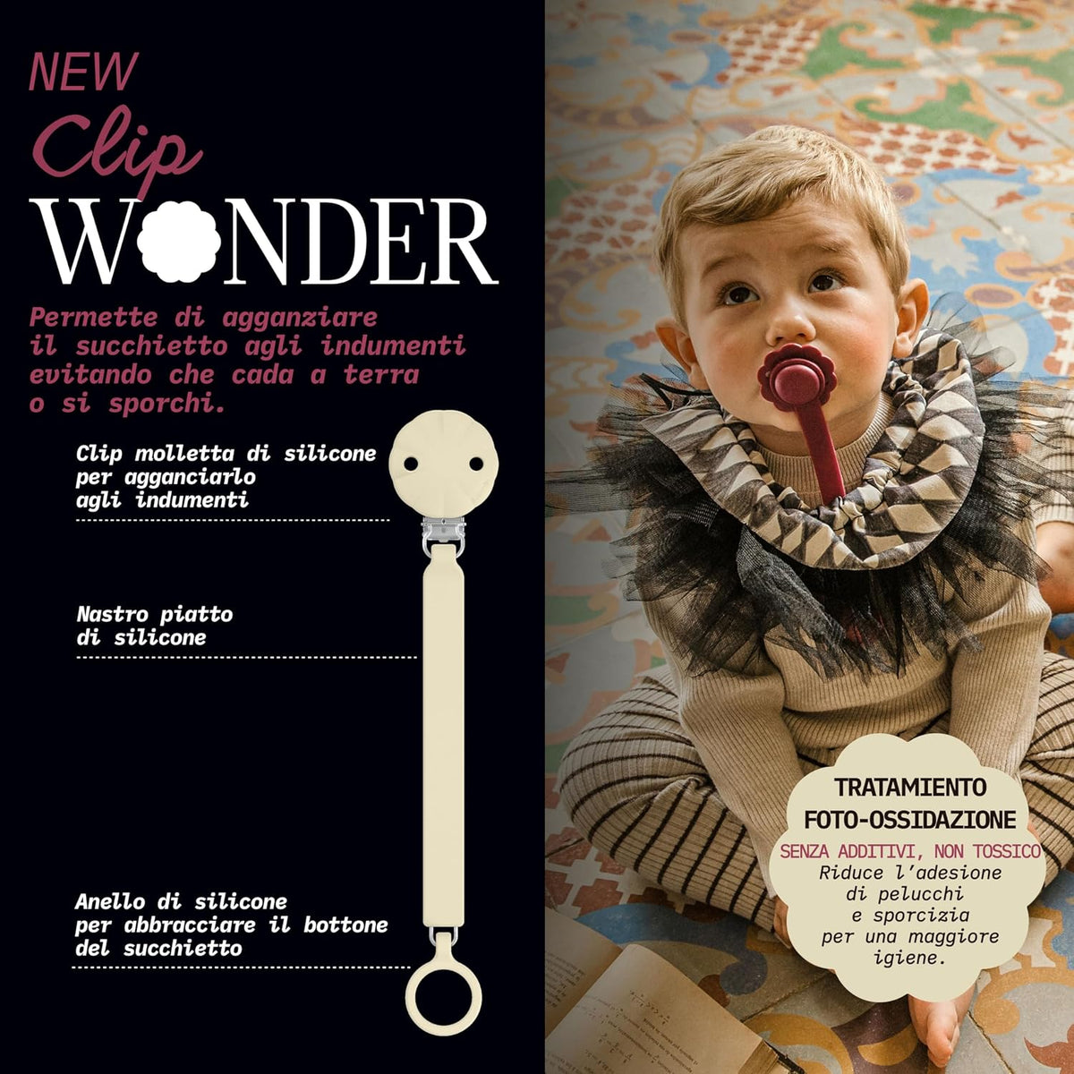 Suavinex Wonder silicone pacifier clip