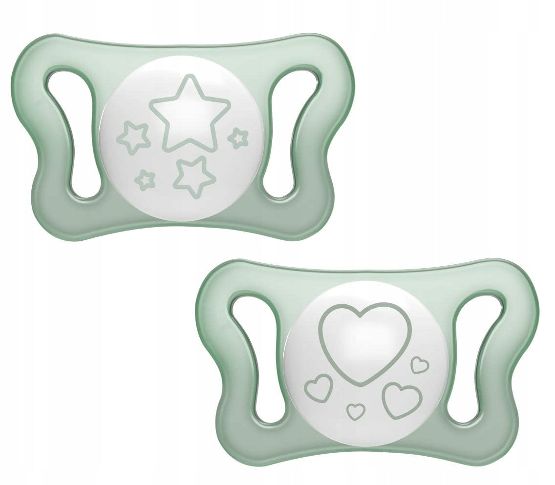 CHICCO PhysioForma MICRO glow-in-the-dark silicone dummies