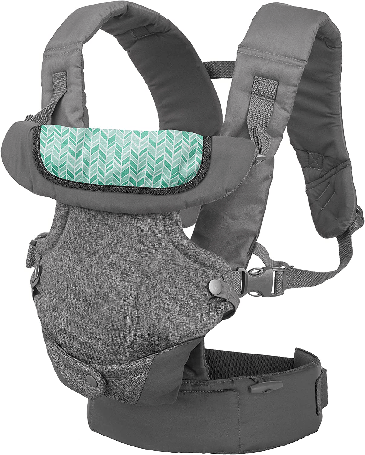 INFANTINO Flip 4w1 nosidełko ergonomiczne 3-14,5kg, szare, miękkie nosidło z szerokim pasem biodrowym