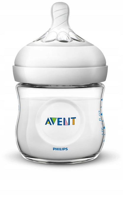 PHILIPS AVENT zestaw 4 butelki, smoczek, szczotka - butelka Natural dla noworodków, biała, BPA free