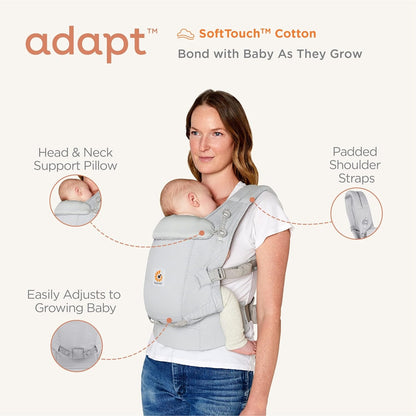 ERGOBABY ADAPT SoftTouch Cotton ergonomikus babahordozó 3,2-20 kg