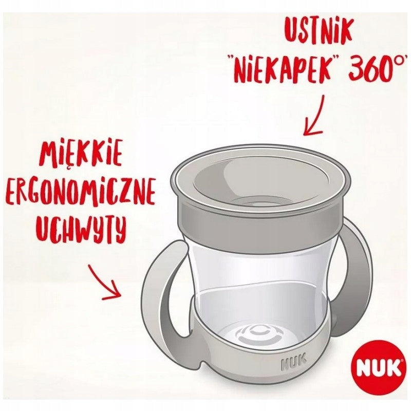 NUK Mini Magic Cup KUBEK NIEKAPEK 160 ml z miękkimi uchwytami i ustnikiem 360°