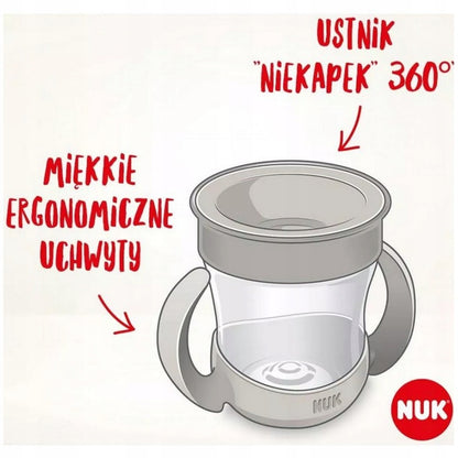 NUK Mini Magic Cup KUBEK NIEKAPEK 160 ml z miękkimi uchwytami i ustnikiem 360°