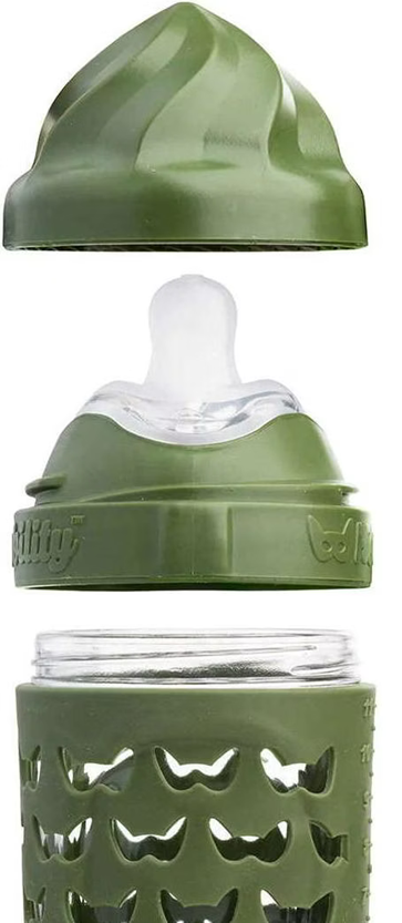 HEROBILITY Hero Eco skleněná láhev s pouzdrem 220 ml 6 m+ dudlík M