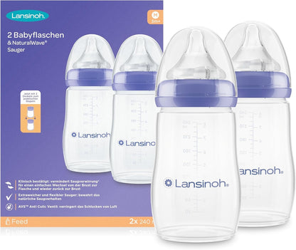 LANSINOH μπιμπερό 240 θηλή M 2 τεμ.