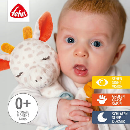 FEHN lampka nocna przytulanka żyrafa 27cm GUTE NACHT, miękka zabawka 0+ do zasypiania dla niemowląt