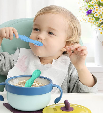 VICLOON Silikonlöffel-Set für feste Nahrung 4 Stück 11 cm