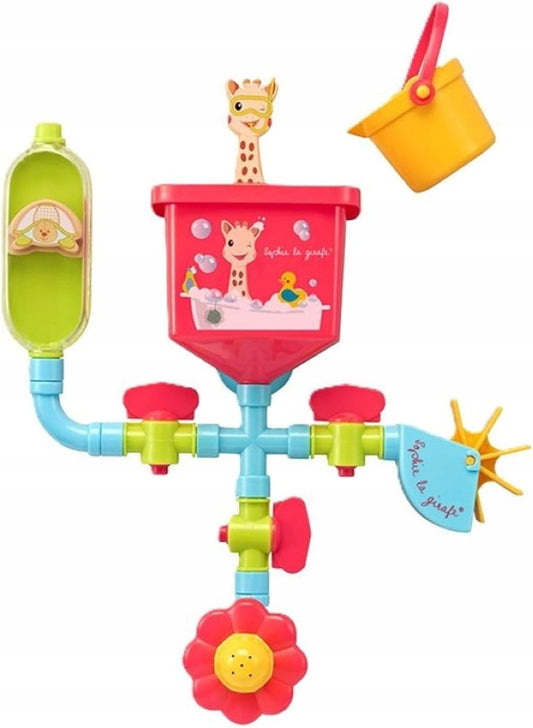 SOPHIE LA GIRAFE jucării de baie cu ventuze, tuburi, moară, stropitoare