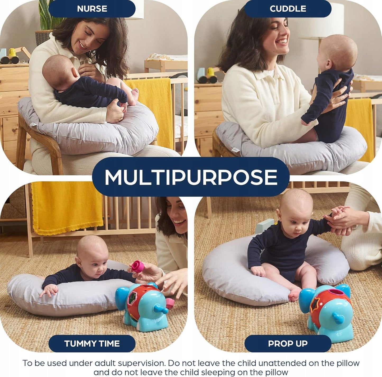 NIIMO pernă multifuncțională pentru sarcină și alăptare + husă