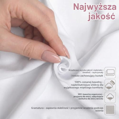 BABYBAY Deluxe Organic prześcieradło 89x50 cm białe