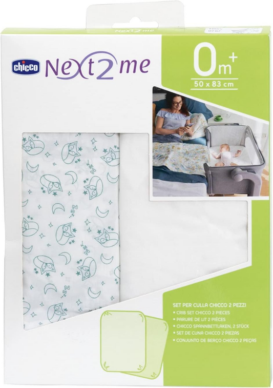CHICCO NEXT2ME lepedő kiságyhoz 2 db 50 x 83