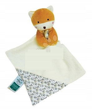 DOUDOU et COMPAGNIE bavlnený mojkáčik 16,5 x 16,5 cm LÍŠKA