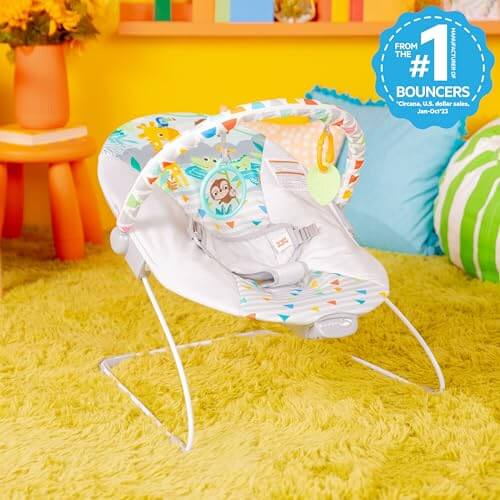 Bright Starts Safari Fun leżaczek-bujaczek dla niemowląt – zdjęcie 2