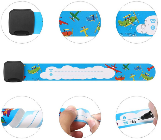 VICLOON braccialetti SOS impermeabili per bambini 10 pezzi