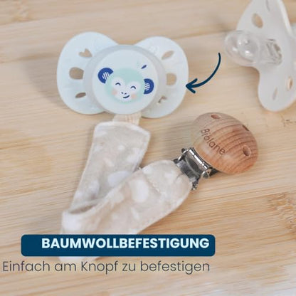 Biolane bawełniany klips do smoczka zawieszka