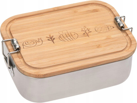 LASSIG Garden Explorer scatola per la merenda in acciaio e bambù 12,7 x 17,5 cm