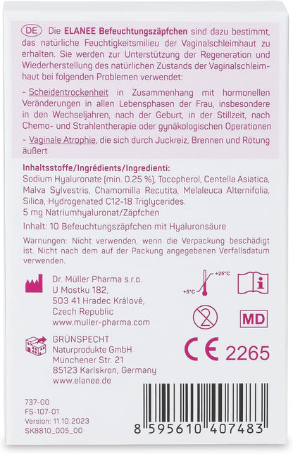 ELANEE globule vaginale hidratante fără hormoni x10