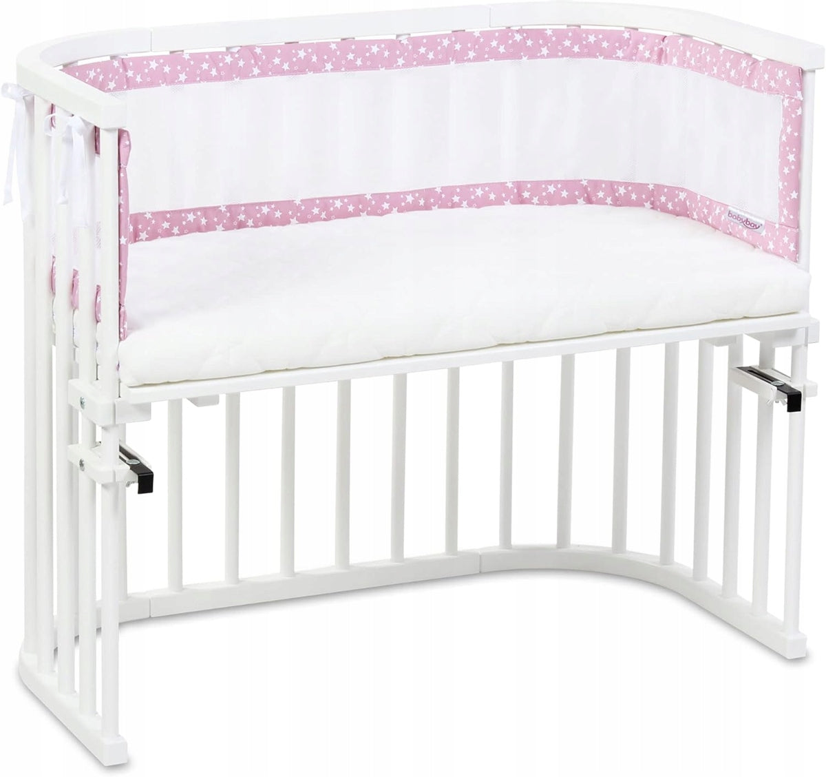BABYBAY ochraniacz do łóżeczka 168x24cm, różowy ochraniacz z siatki do łóżeczka niemowlęcego