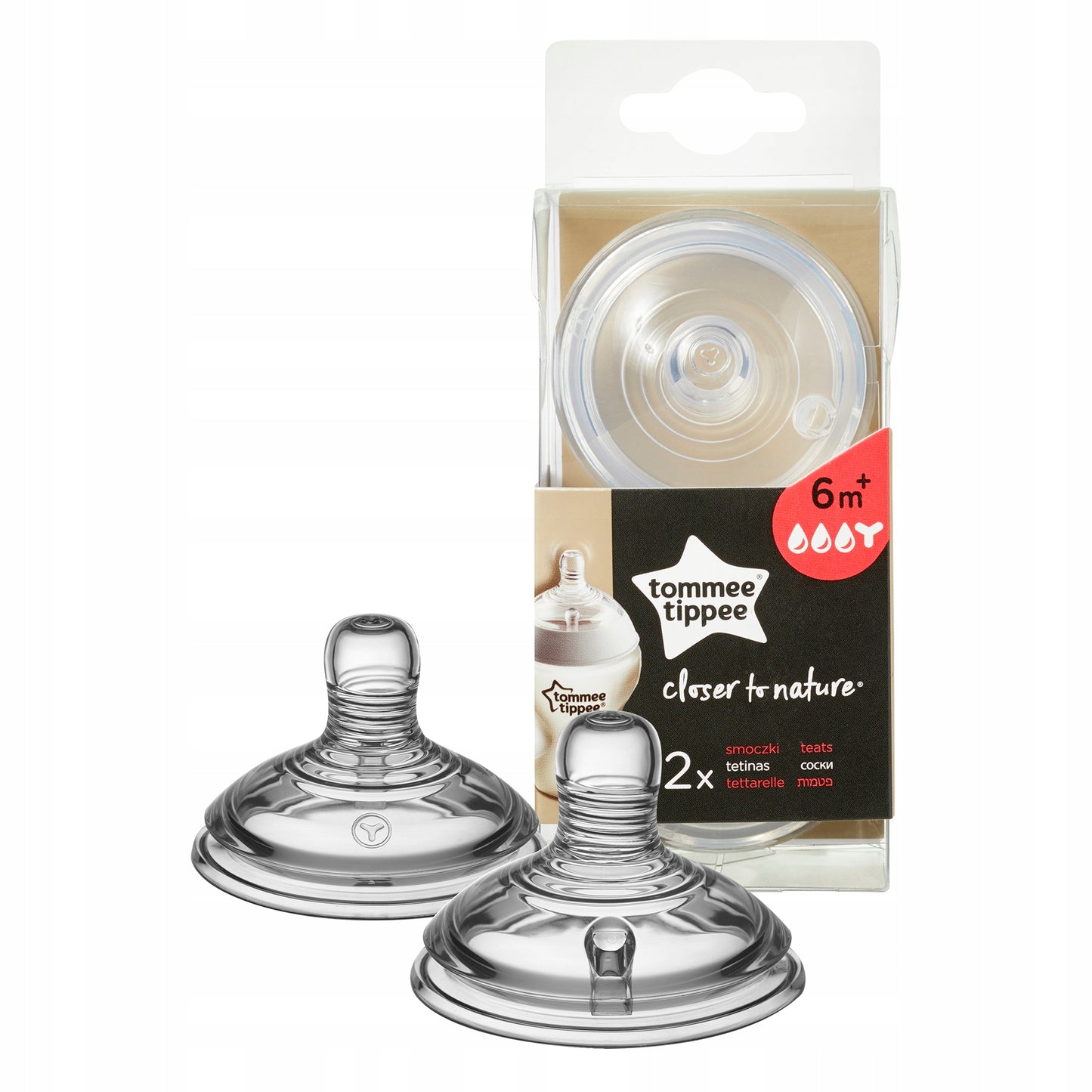 TOMMEE TIPPEE Closer to Nature bottle nipples x2