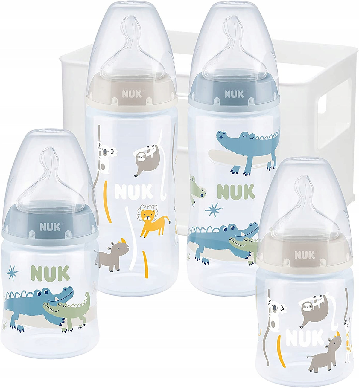 NUK First Choice+ Starter-Set 4 Flaschen + Organizer-Korb 0-6 Monate