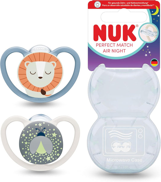 NUK Perfect Match Air Night smoczek uspokajający 0-6m x2